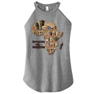 African American Black History Education Is Freedom Women's Perfect Tri Rocker Tank