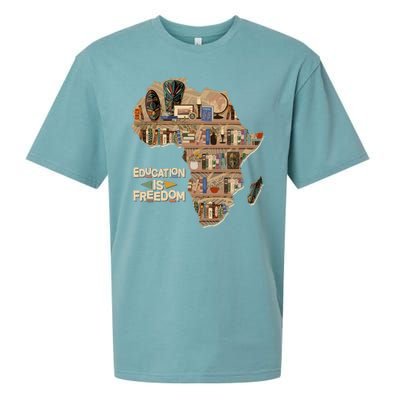 African American Black History Education Is Freedom Sueded Cloud Jersey T-Shirt