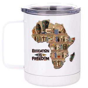 African American Black History Education Is Freedom 12 oz Stainless Steel Tumbler Cup