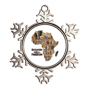 African American Black History Education Is Freedom Metallic Star Ornament