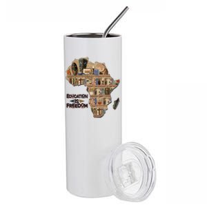 African American Black History Education Is Freedom Stainless Steel Tumbler