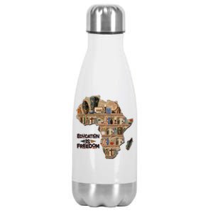 African American Black History Education Is Freedom Stainless Steel Insulated Water Bottle