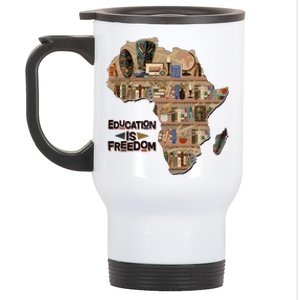 African American Black History Education Is Freedom Stainless Steel Travel Mug