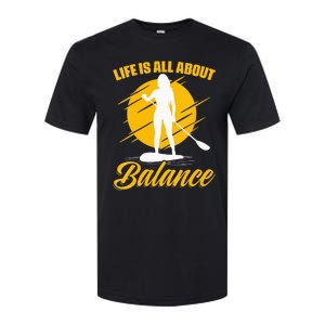 All About Balance SUP Boarding Paddling Stand Up Paddle Softstyle CVC T-Shirt