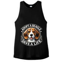 Adopt A Beagle Save A Life Advocating Adoption Ladies PosiCharge Tri-Blend Wicking Tank