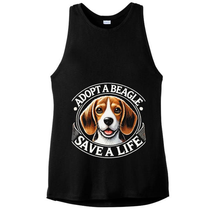Adopt A Beagle Save A Life Advocating Adoption Ladies PosiCharge Tri-Blend Wicking Tank