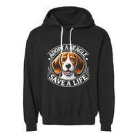 Adopt A Beagle Save A Life Advocating Adoption Garment-Dyed Fleece Hoodie