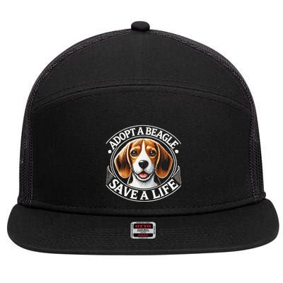 Adopt A Beagle Save A Life Advocating Adoption 7 Panel Mesh Trucker Snapback Hat