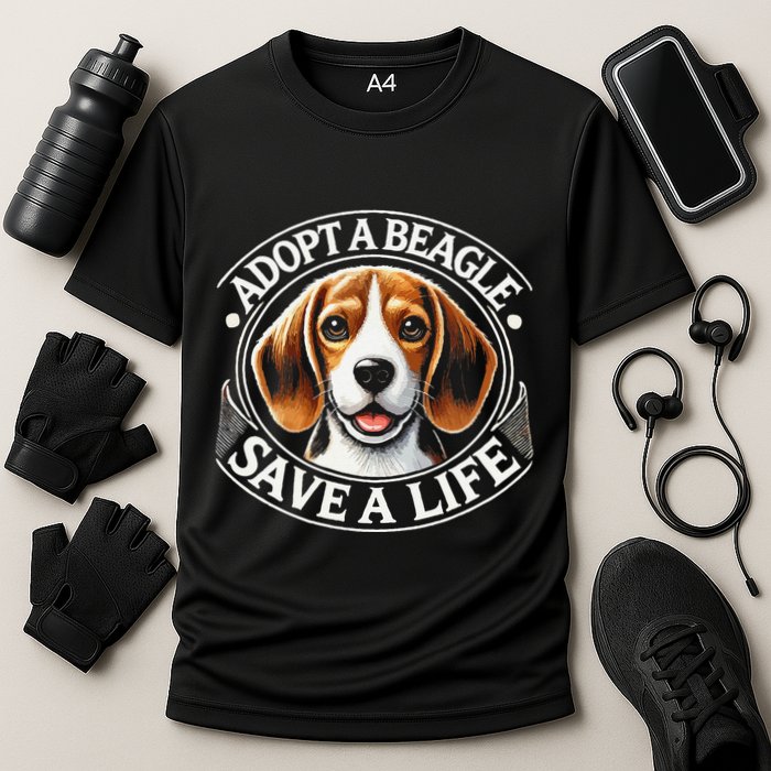Adopt A Beagle Save A Life Advocating Adoption Performance Shirt