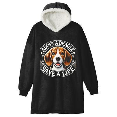 Adopt A Beagle Save A Life Advocating Adoption Hooded Wearable Blanket