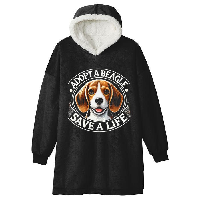 Adopt A Beagle Save A Life Advocating Adoption Hooded Wearable Blanket