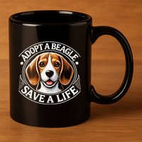 Adopt A Beagle Save A Life Advocating Adoption 11oz C Handle Ceramic Mug