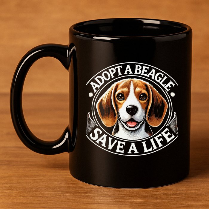 Adopt A Beagle Save A Life Advocating Adoption 11oz C Handle Ceramic Mug