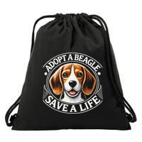 Adopt A Beagle Save A Life Advocating Adoption Drawstring Bag
