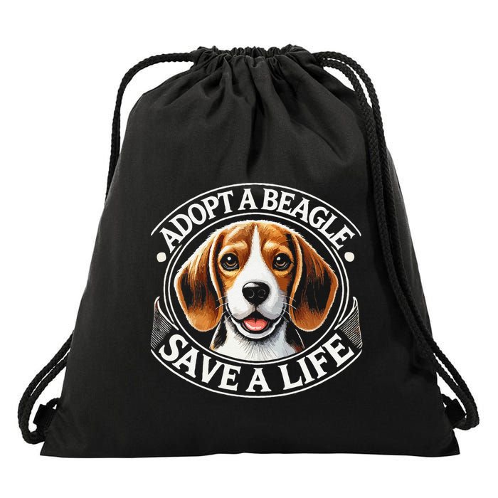 Adopt A Beagle Save A Life Advocating Adoption Drawstring Bag