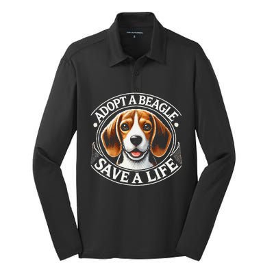 Adopt A Beagle Save A Life Advocating Adoption Silk Touch Performance Long Sleeve Polo