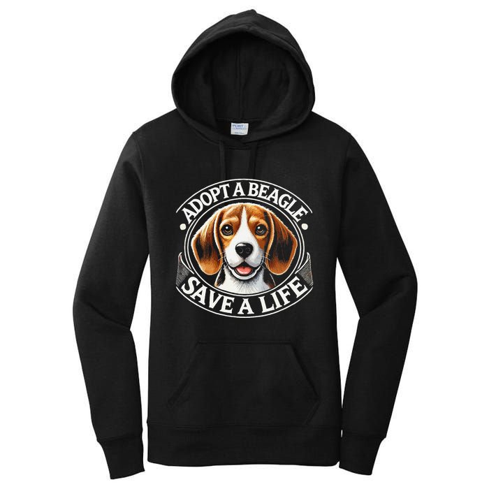 Adopt A Beagle Save A Life Advocating Adoption Women's Pullover Hoodie