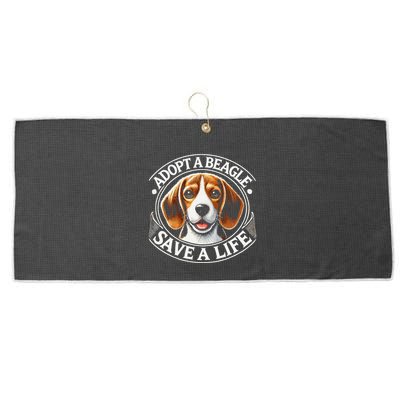 Adopt A Beagle Save A Life Advocating Adoption Large Microfiber Waffle Golf Towel