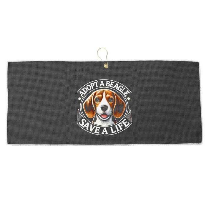 Adopt A Beagle Save A Life Advocating Adoption Large Microfiber Waffle Golf Towel