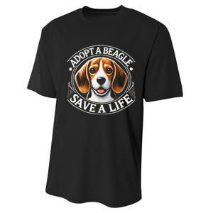 Adopt A Beagle Save A Life Advocating Adoption Performance Sprint T-Shirt