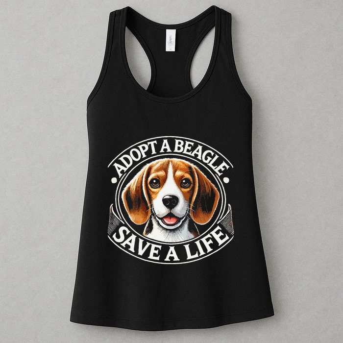 Adopt A Beagle Save A Life Advocating Adoption Womens Tank Top
