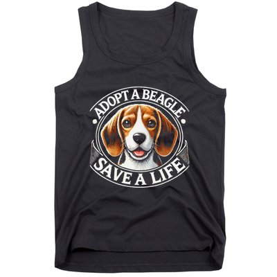 Adopt A Beagle Save A Life Advocating Adoption Tank Top