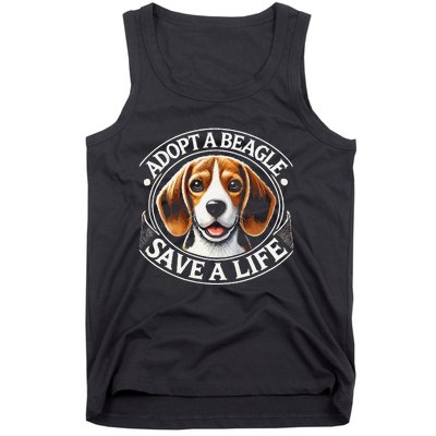 Adopt A Beagle Save A Life Advocating Adoption Tank Top