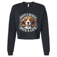 Adopt A Beagle Save A Life Advocating Adoption Cropped Pullover Crew