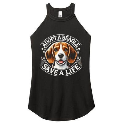 Adopt A Beagle Save A Life Advocating Adoption Women's Perfect Tri Rocker Tank
