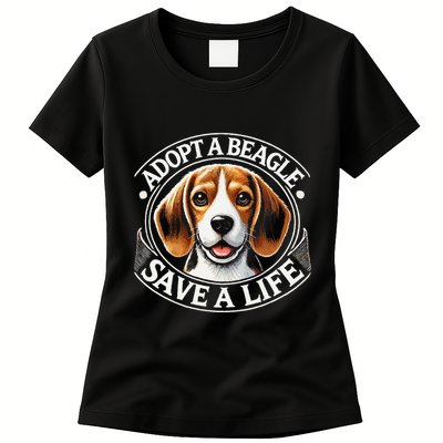 Adopt A Beagle Save A Life Advocating Adoption Womens T-Shirt