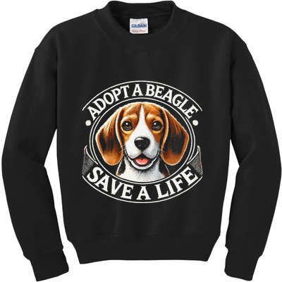 Adopt A Beagle Save A Life Advocating Adoption Kids Sweatshirt