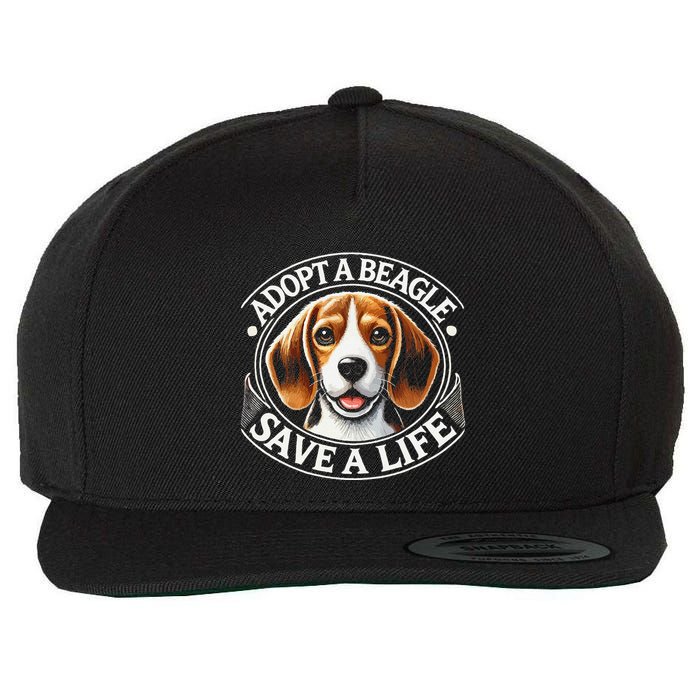 Adopt A Beagle Save A Life Advocating Adoption Wool Snapback Cap
