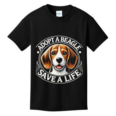 Adopt A Beagle Save A Life Advocating Adoption Kids T-Shirt