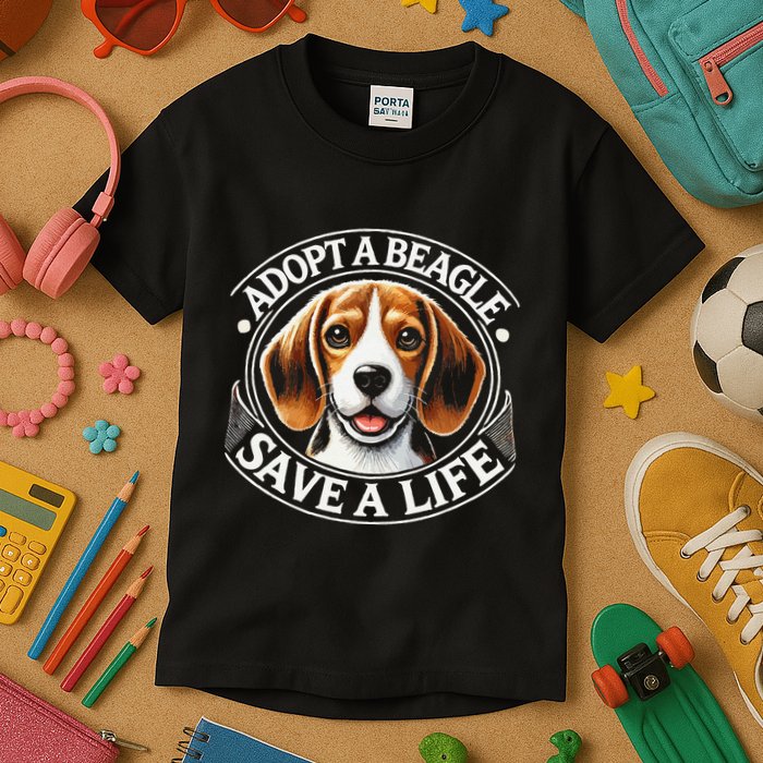 Adopt A Beagle Save A Life Advocating Adoption Kids T-Shirt