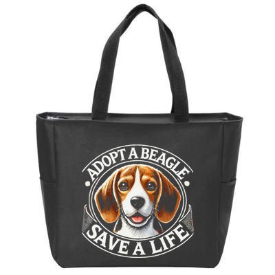Adopt A Beagle Save A Life Advocating Adoption Zip Tote Bag