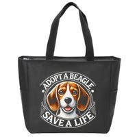 Adopt A Beagle Save A Life Advocating Adoption Zip Tote Bag
