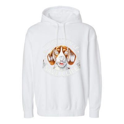 Adopt A Beagle Save A Life Advocating Adoption Garment-Dyed Fleece Hoodie