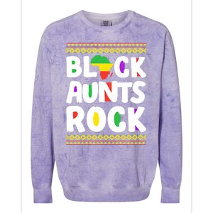 African American Black Aunts Rock Juneteenth Cute Gift Colorblast Crewneck Sweatshirt