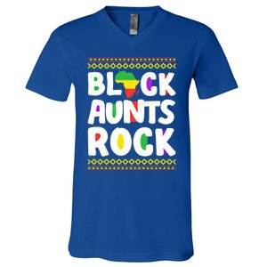 African American Black Aunts Rock Juneteenth Cute Gift V-Neck T-Shirt