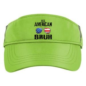 All American Bruh 4th Of July Boy Patriotic Adult Drive Performance Visor