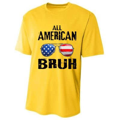 All American Bruh 4th Of July Boy Patriotic Performance Sprint T-Shirt