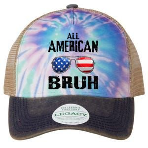 All American Bruh 4th Of July Boy Patriotic Legacy Tie Dye Trucker Hat