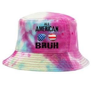 All American Bruh 4th Of July Boy Patriotic Tie-Dyed Bucket Hat