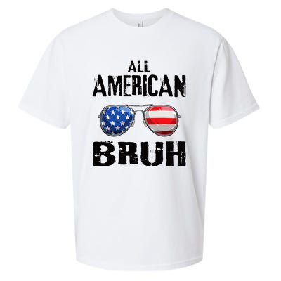 All American Bruh 4th Of July Boy Patriotic Sueded Cloud Jersey T-Shirt