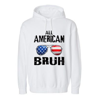 All American Bruh 4th Of July Boy Patriotic Garment-Dyed Fleece Hoodie