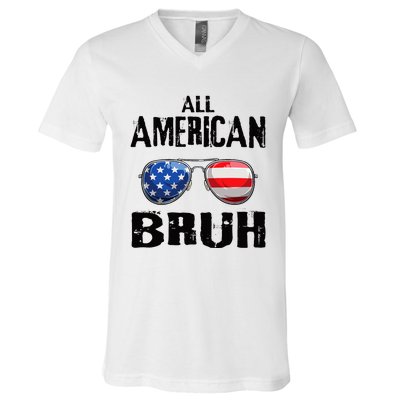 All American Bruh 4th Of July Boy Patriotic V-Neck T-Shirt