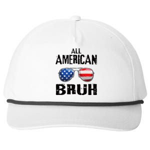 All American Bruh 4th Of July Boy Patriotic Snapback Five-Panel Rope Hat