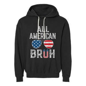 All American Bruh 4th Of July Boy Patriotic Garment-Dyed Fleece Hoodie