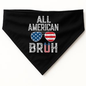 All American Bruh 4th Of July Boy Patriotic USA-Made Doggie Bandana