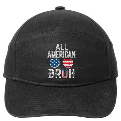 All American Bruh 4th Of July Boy Patriotic 7-Panel Snapback Hat